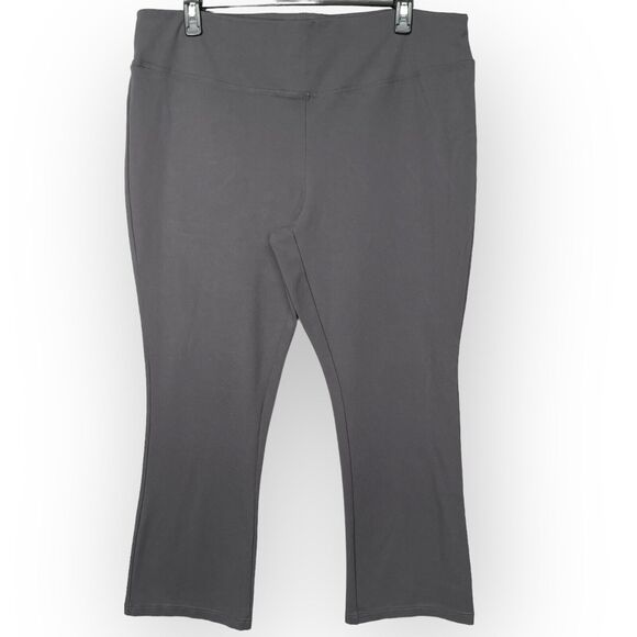 Roaman's Ankle Pants Women Size 1X Gray Stretch Bootcut Pull-On‎ Yoga Pants - Picture 1 of 13